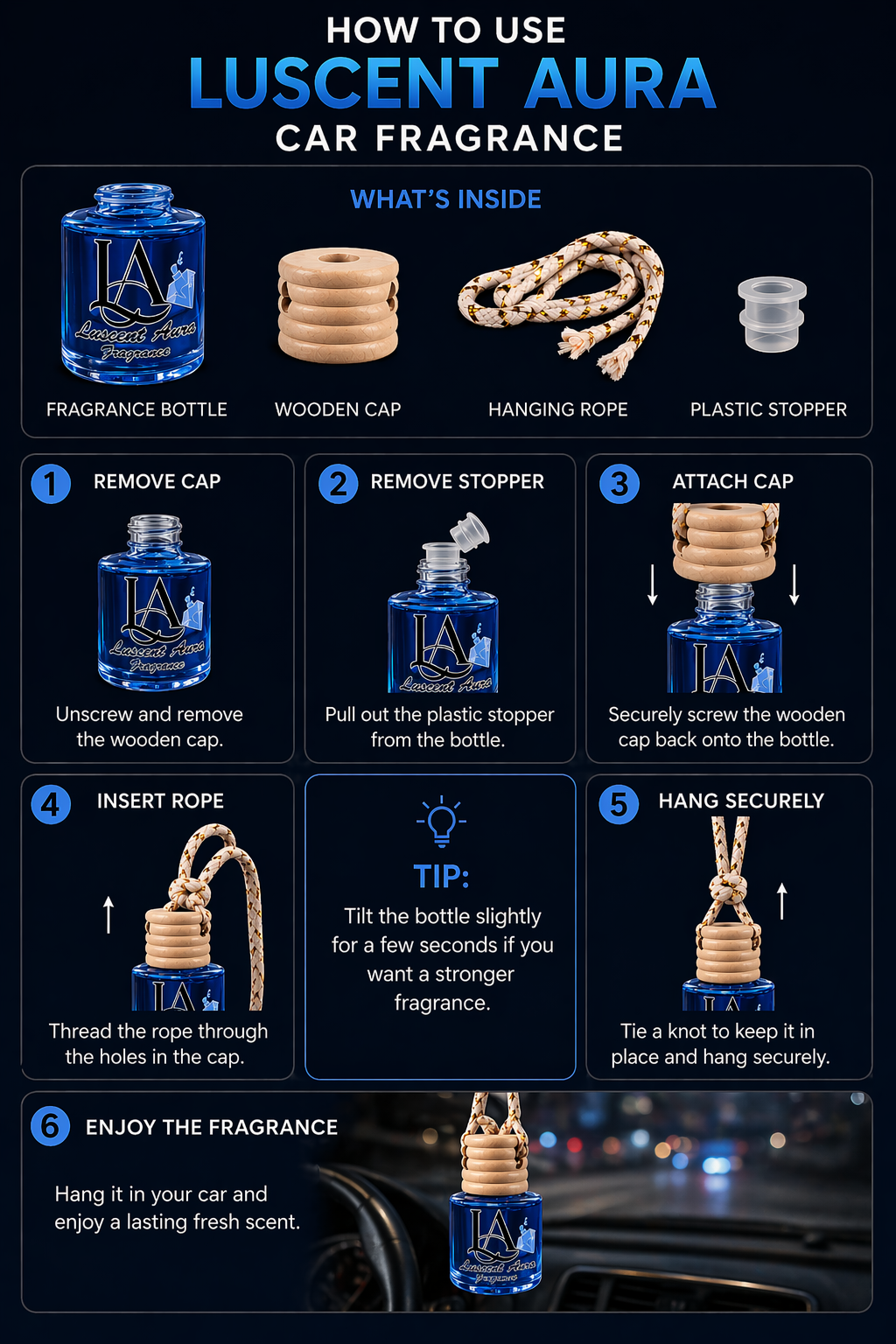 Ocean Blue – Car Fragrance Luscent Aura Fragrance INC
