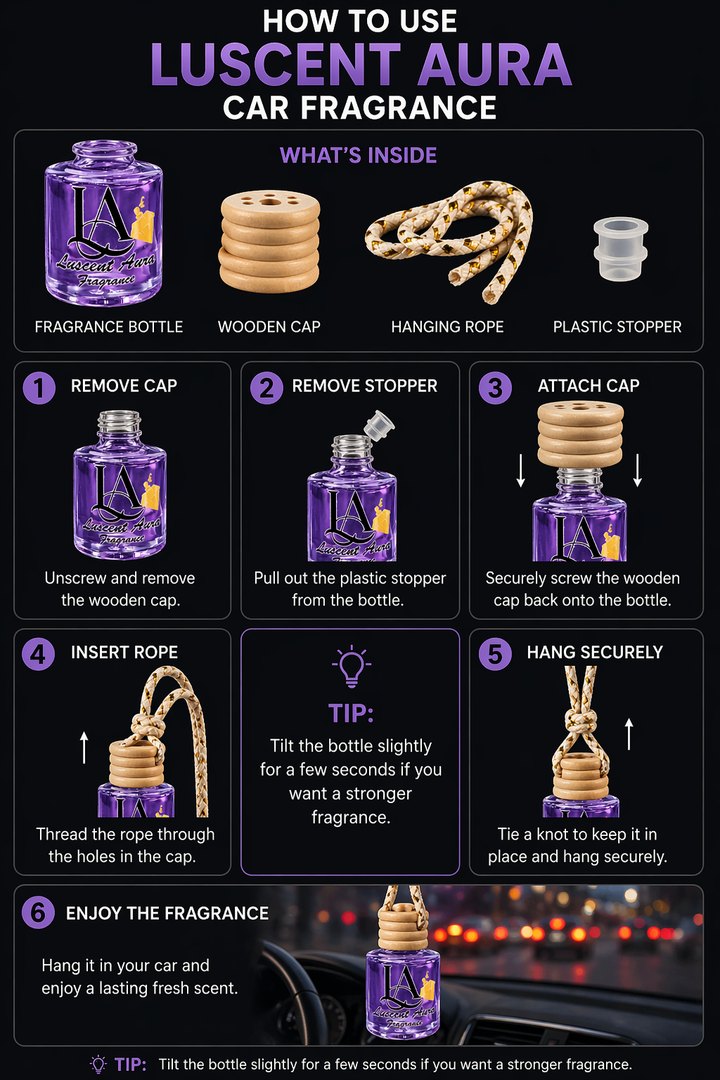 Lavender Calm – Car Fragrance Luscent Aura Fragrance INC